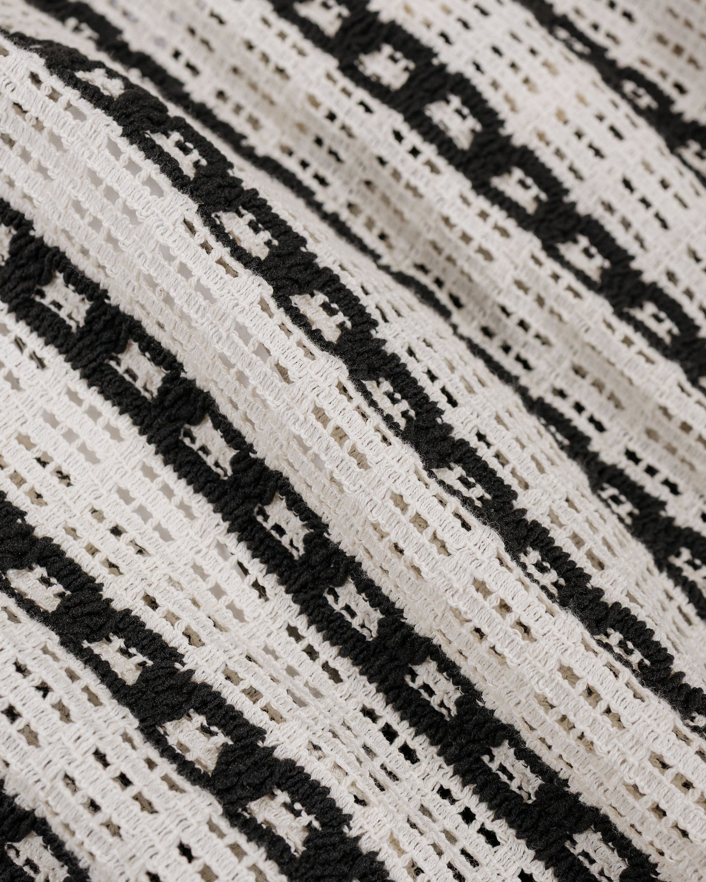 lost & found Engineered Garments Engineered Garments Knit Cardigan White/Black Stripe CP Crochet
