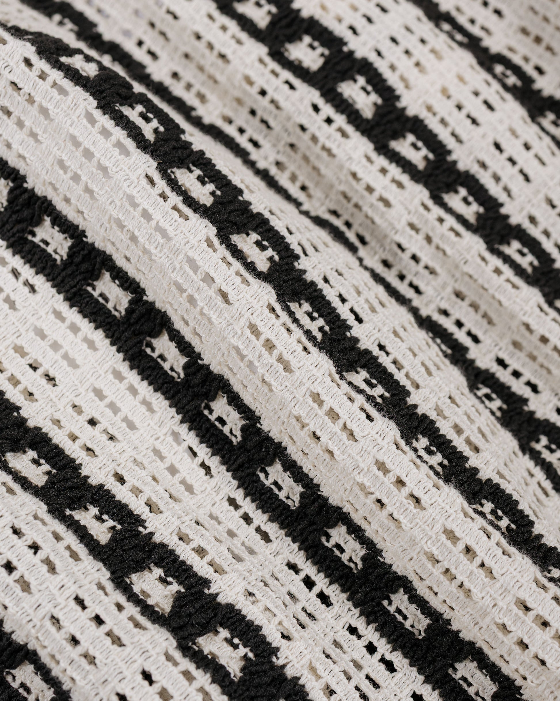 lost & found Engineered Garments Engineered Garments Knit Cardigan White/Black Stripe CP Crochet