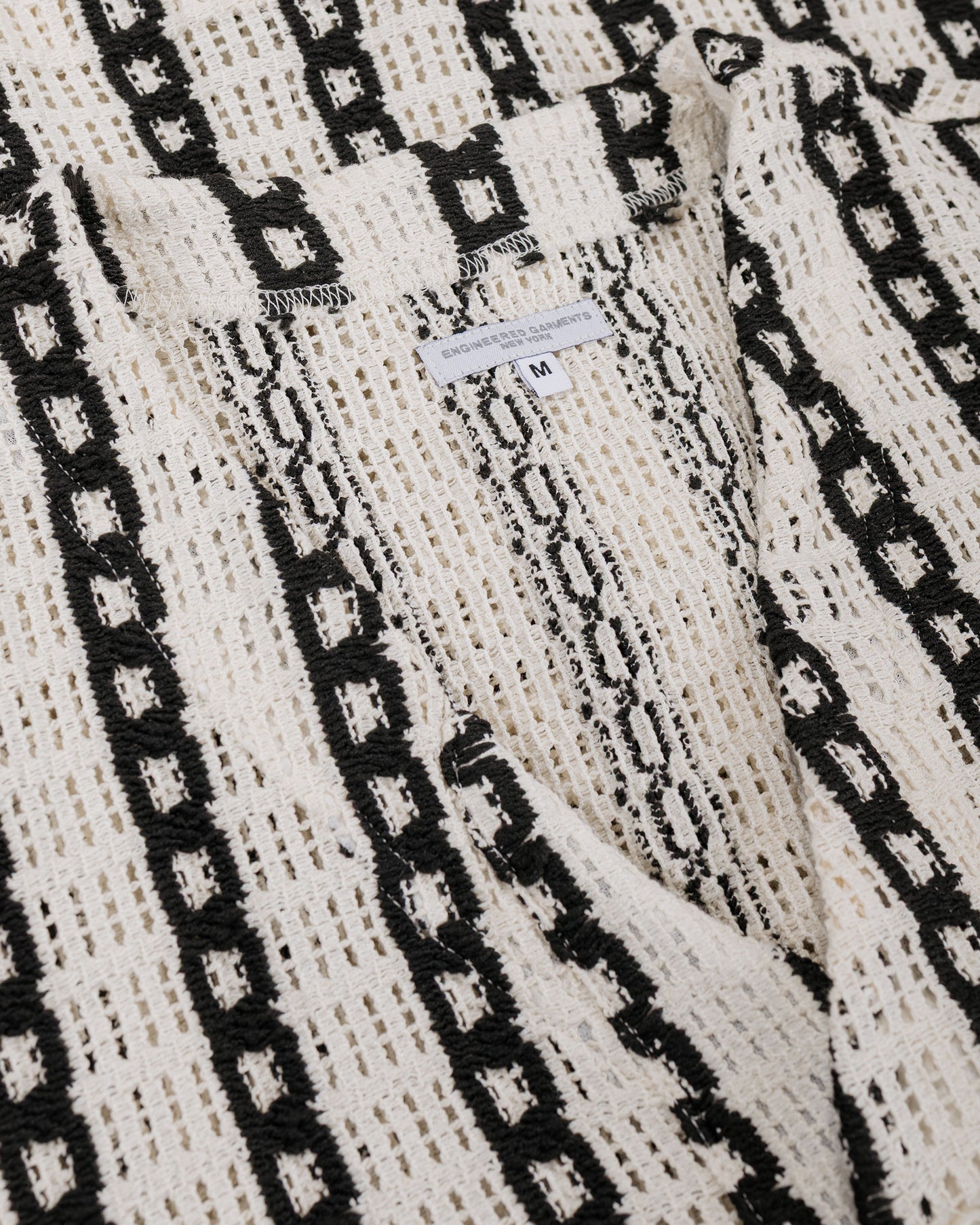 lost & found Engineered Garments Engineered Garments Knit Cardigan White/Black Stripe CP Crochet