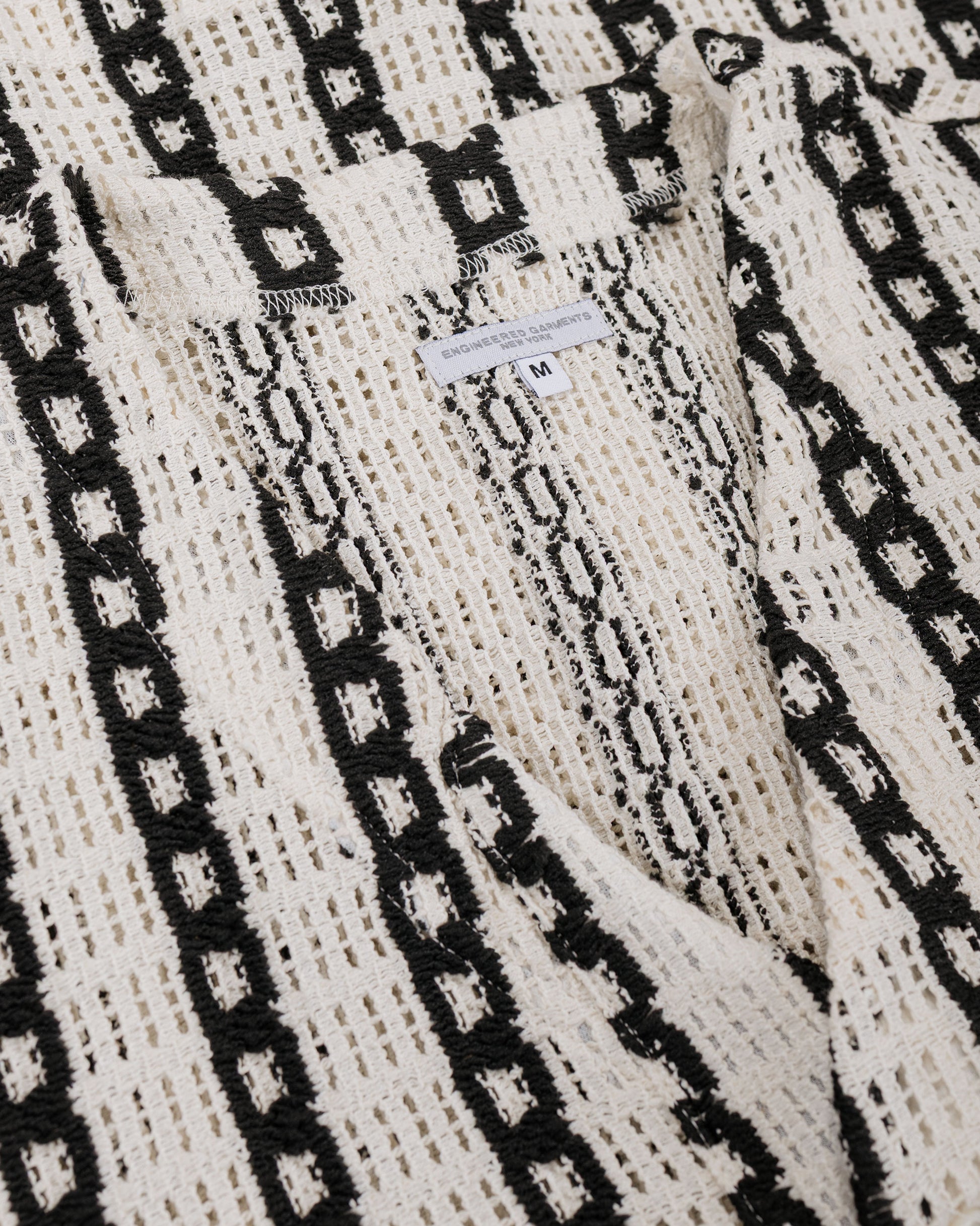 lost & found Engineered Garments Engineered Garments Knit Cardigan White/Black Stripe CP Crochet