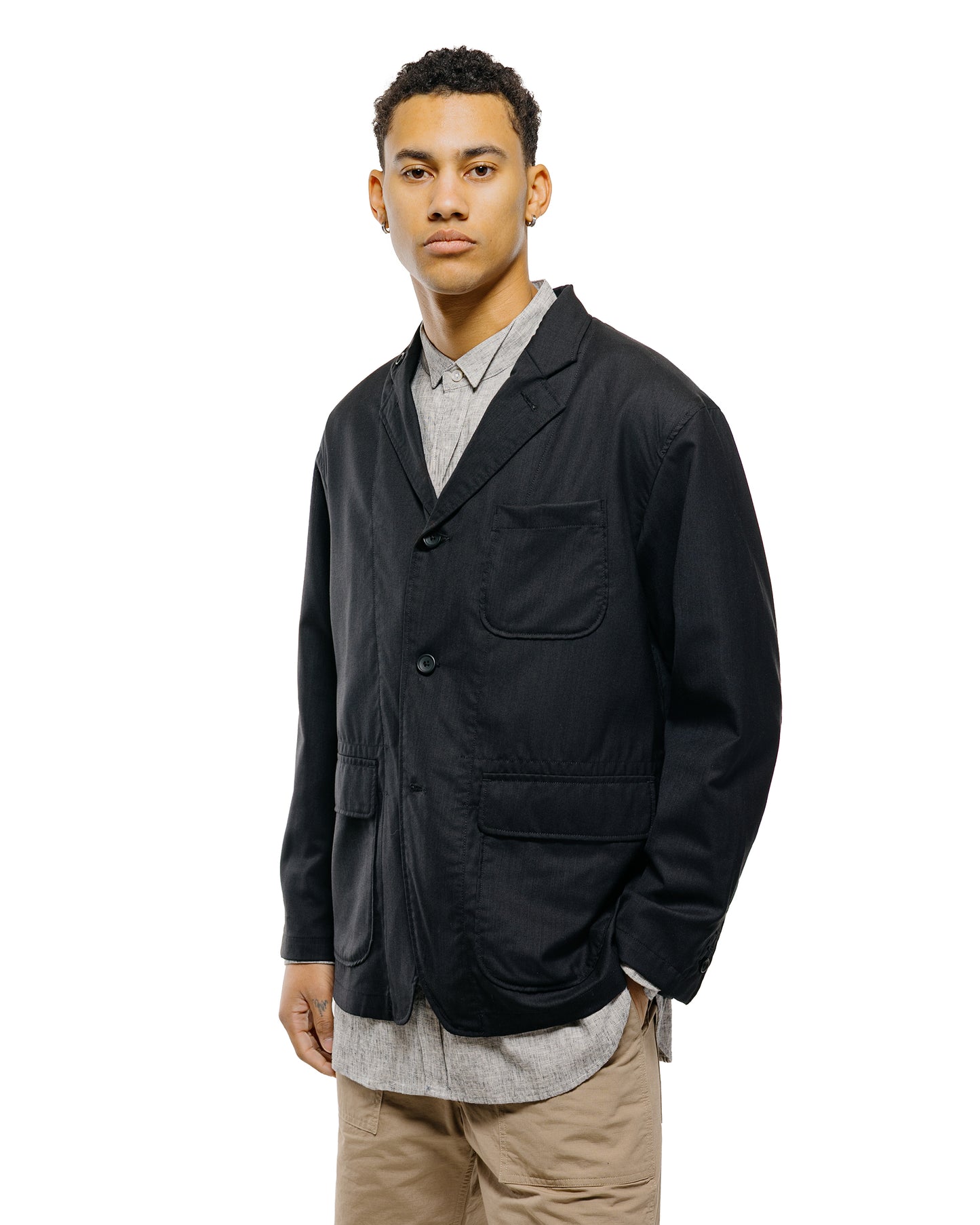 lost & found Engineered Garments Engineered Garments Loiter Jacket Black Tropical Wool
