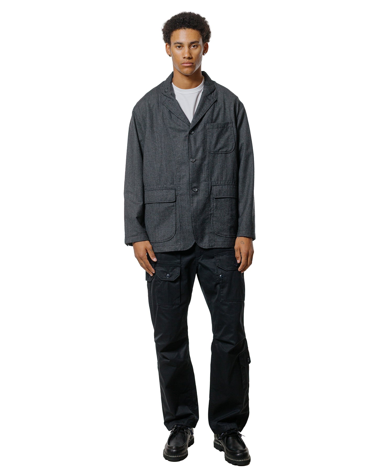 lost & found Engineered Garments Engineered Garments Loiter Jacket Charcoal High Count Worsted Wool