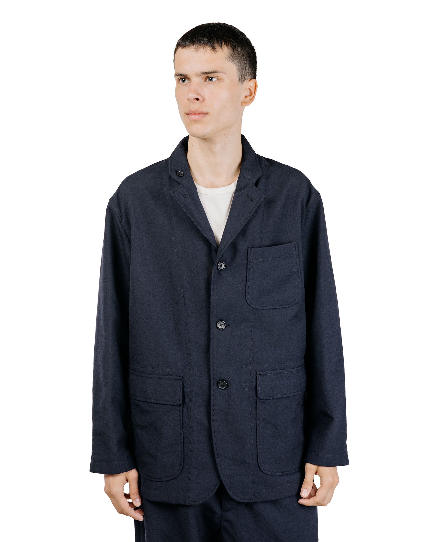 Engineered Garments Loiter Jacket Dark Navy Wool Uniform Serge