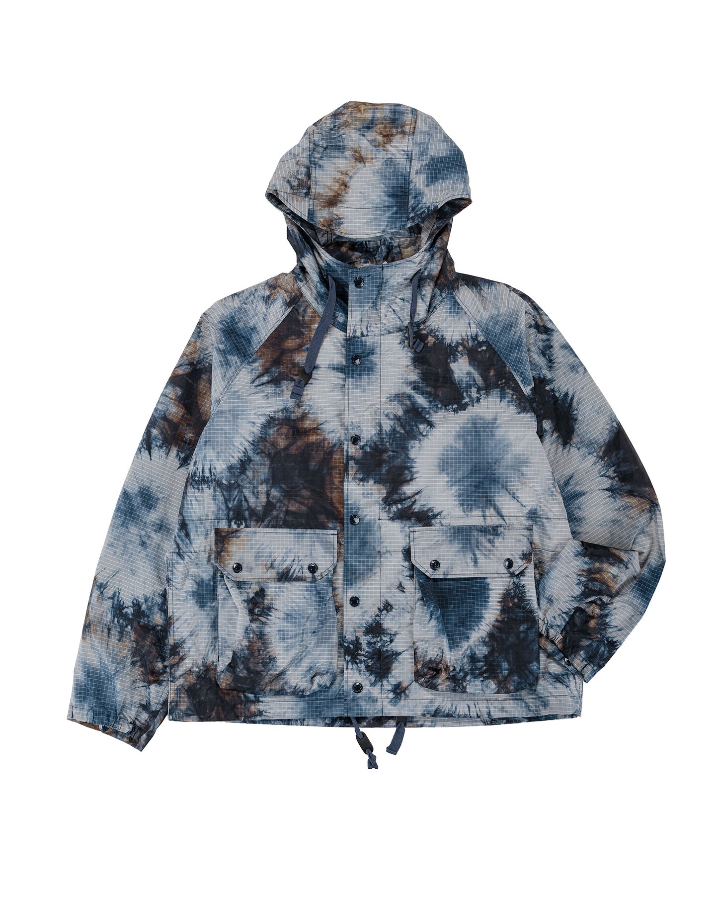 lost & found Engineered Garments Engineered Garments Lt Parka Navy Nylon Tie Dye Print Ripstop