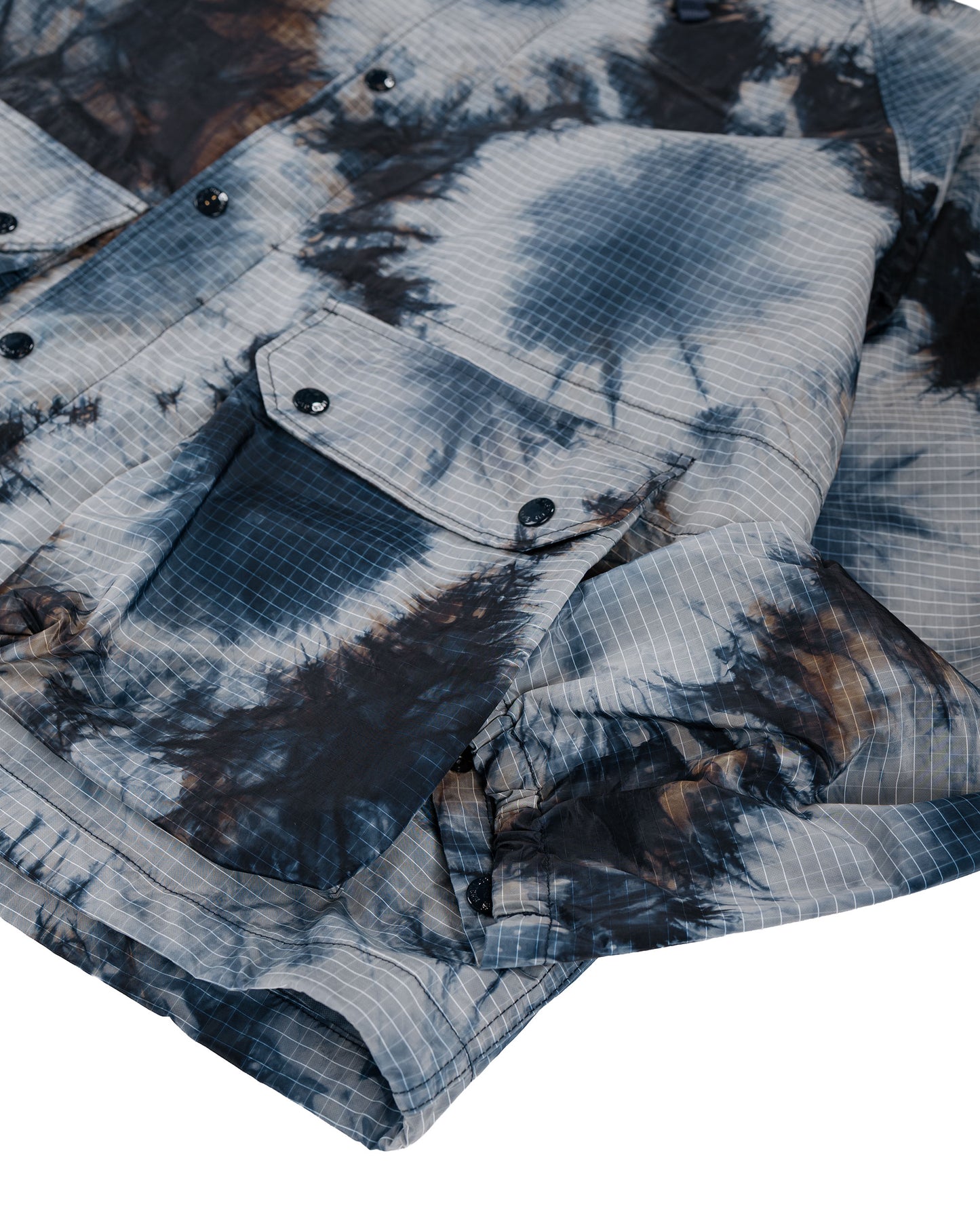 lost & found Engineered Garments Engineered Garments Lt Parka Navy Nylon Tie Dye Print Ripstop