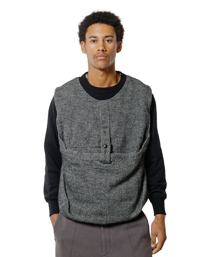 lost & found Engineered Garments Engineered Garments Newsboy Vest Black Wool Shaggy Twill