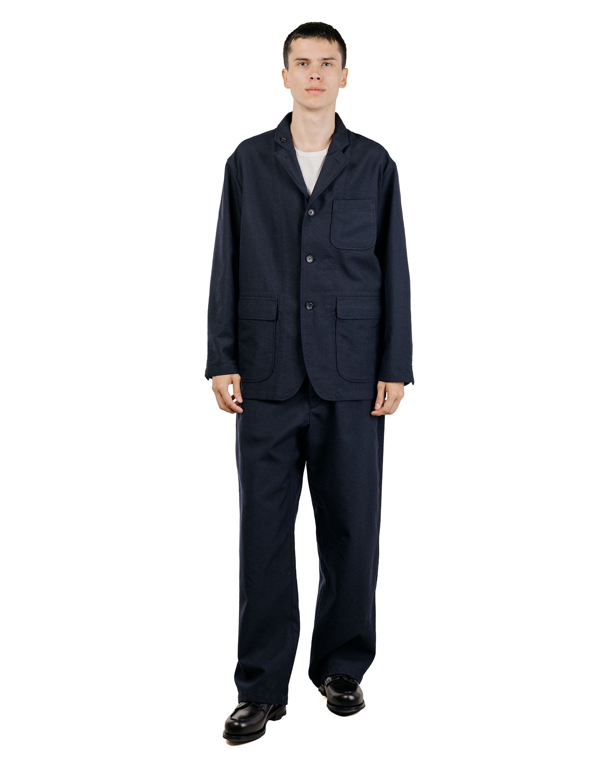 lost & found Engineered Garments Engineered Garments Officer Pant Dark Navy Wool Uniform Serge