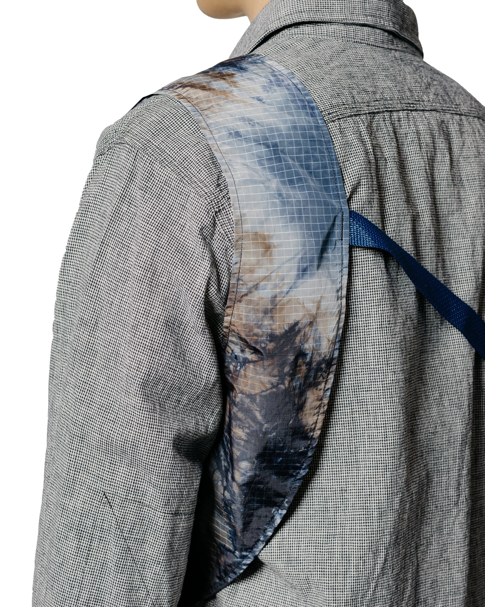 lost & found Engineered Garments Engineered Garments Shoulder Vest Navy Nylon Tie Dye Print Ripstop