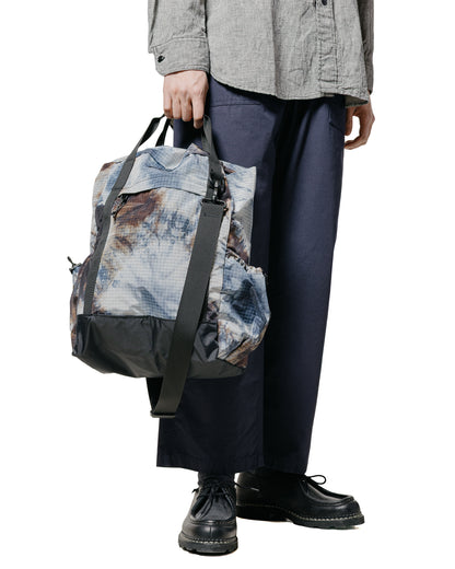 lost & found Engineered Garments Engineered Garments UL 3 Way Bag Navy Nylon Tie Die Print Ripstop