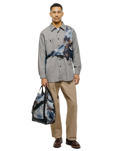 lost & found Engineered Garments Engineered Garments UL 3 Way Bag Navy Nylon Tie Die Print Ripstop
