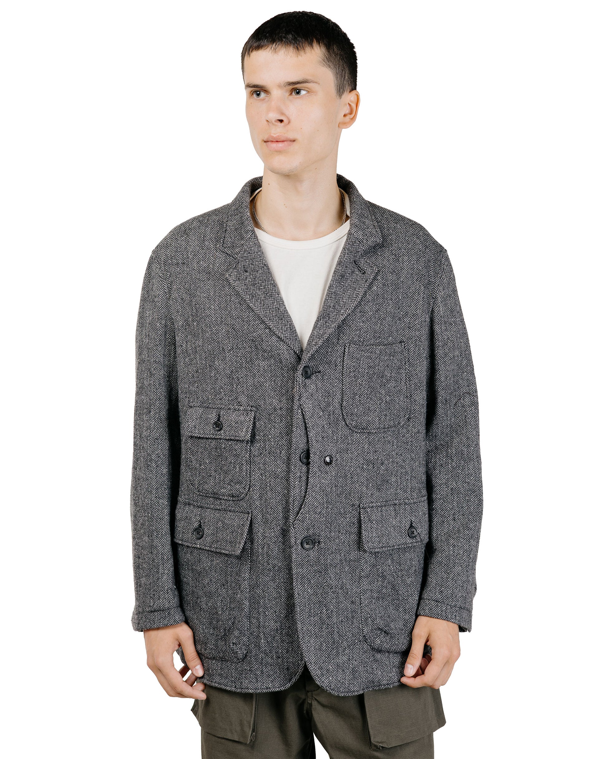 lost & found Engineered Garments Engineered Garments Upland Jacket Grey Poly Wool Herringbone