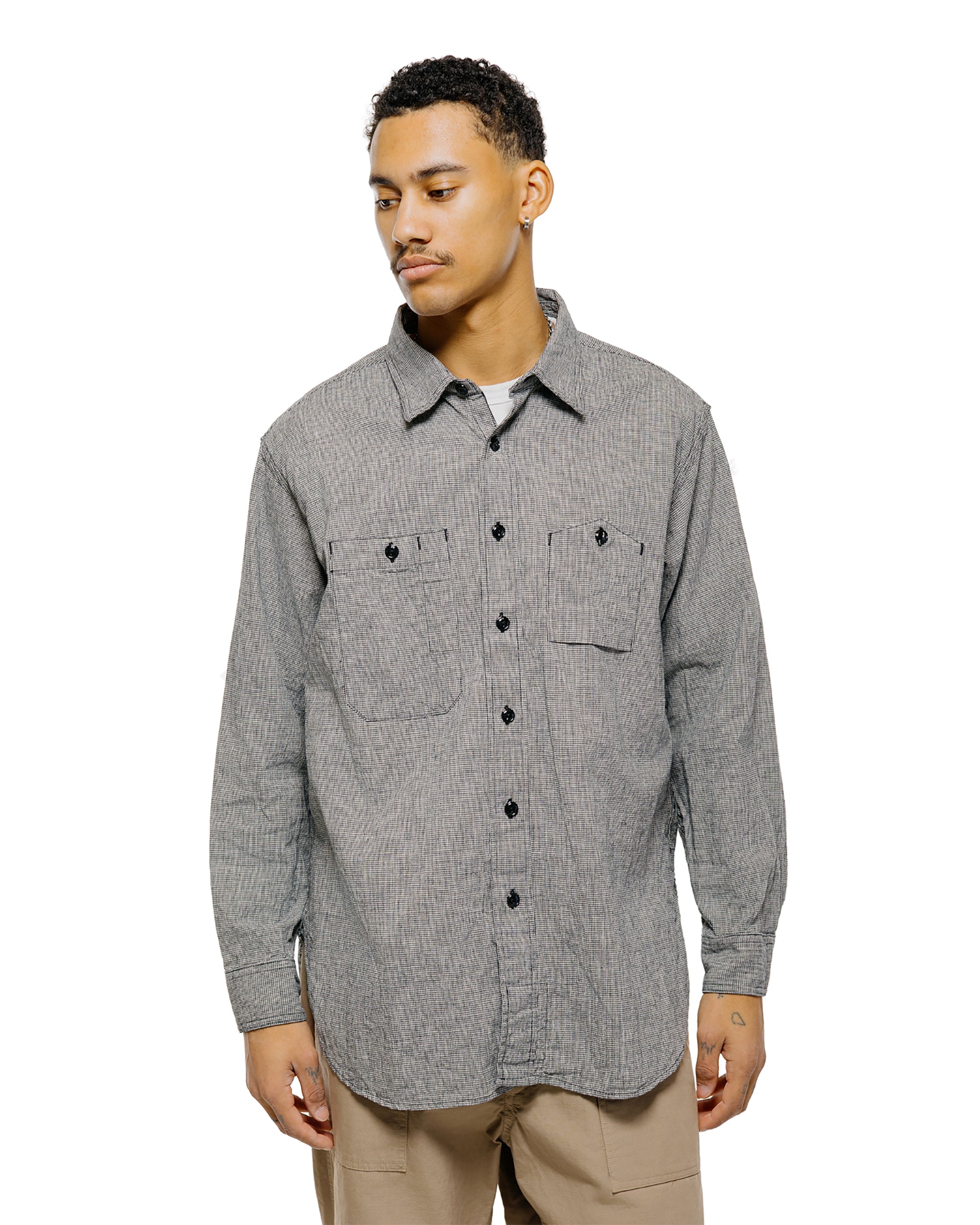 lost & found Engineered Garments Engineered Garments Work Shirt Black/Grey CL Houndstooth