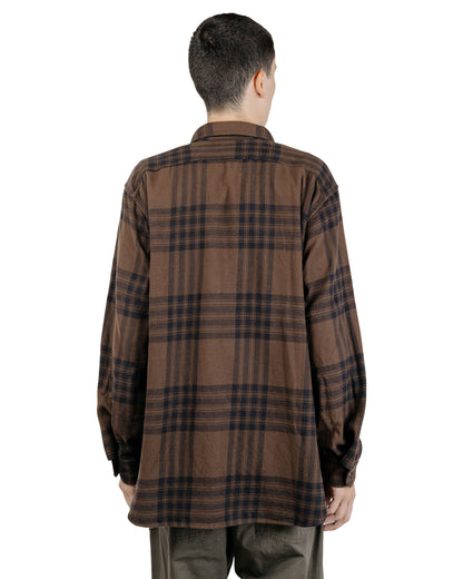 Engineered Garments Work Shirt BrownBlack Cotton Flannel Plaid