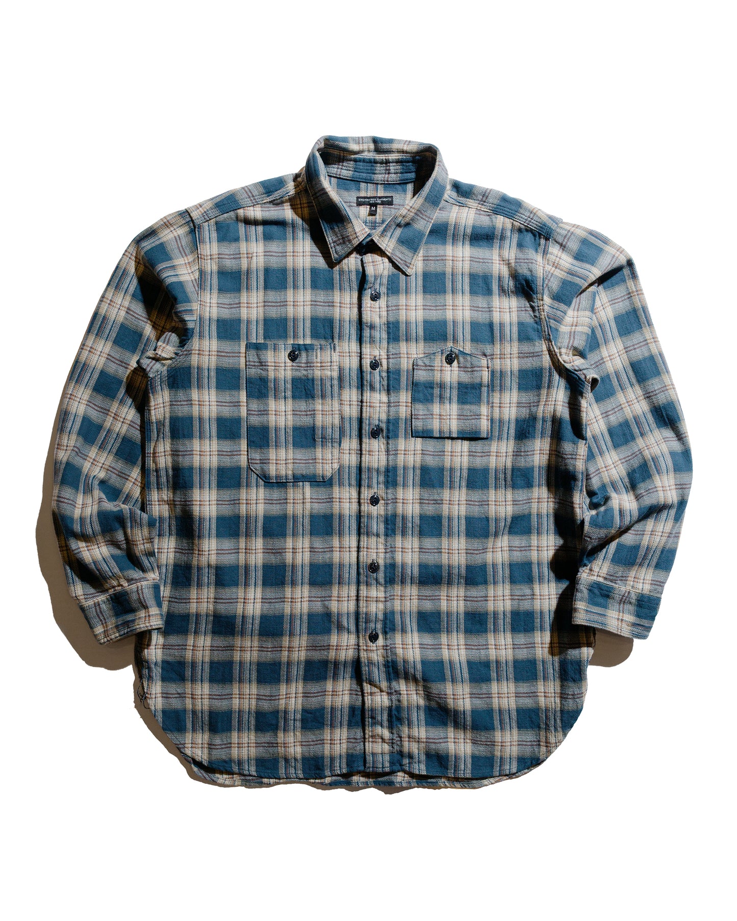 lost & found Engineered Garments Engineered Garments Work Shirt Navy Cotton Plaid Jacquard