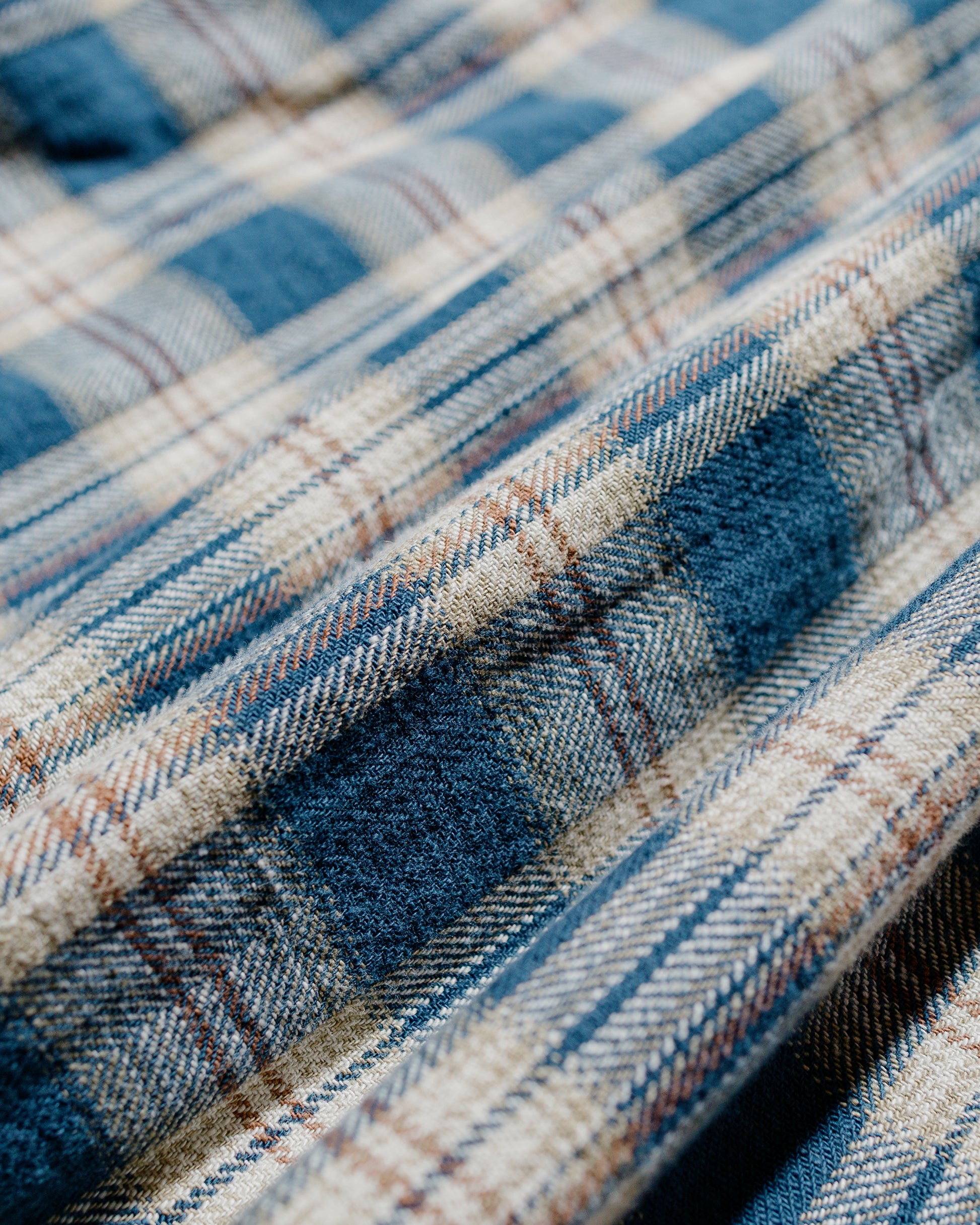 lost & found Engineered Garments Engineered Garments Work Shirt Navy Cotton Plaid Jacquard