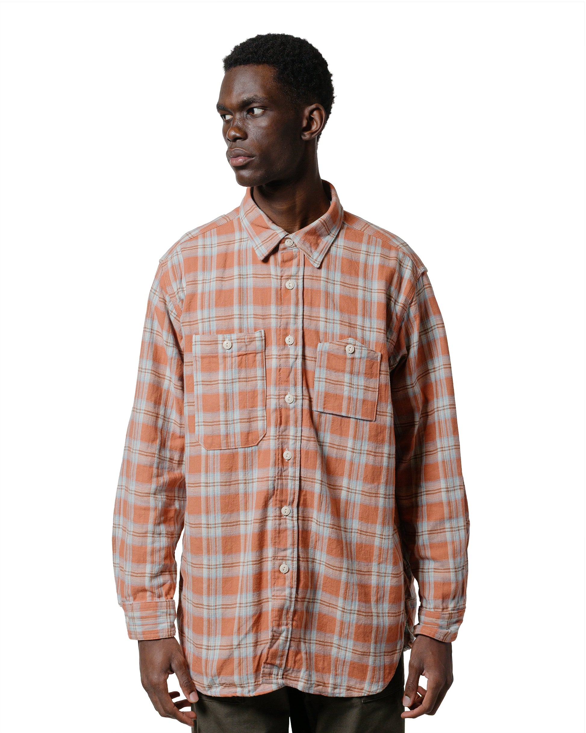 lost & found Engineered Garments Engineered Garments Work Shirt Pink Cotton Plaid Jacquard