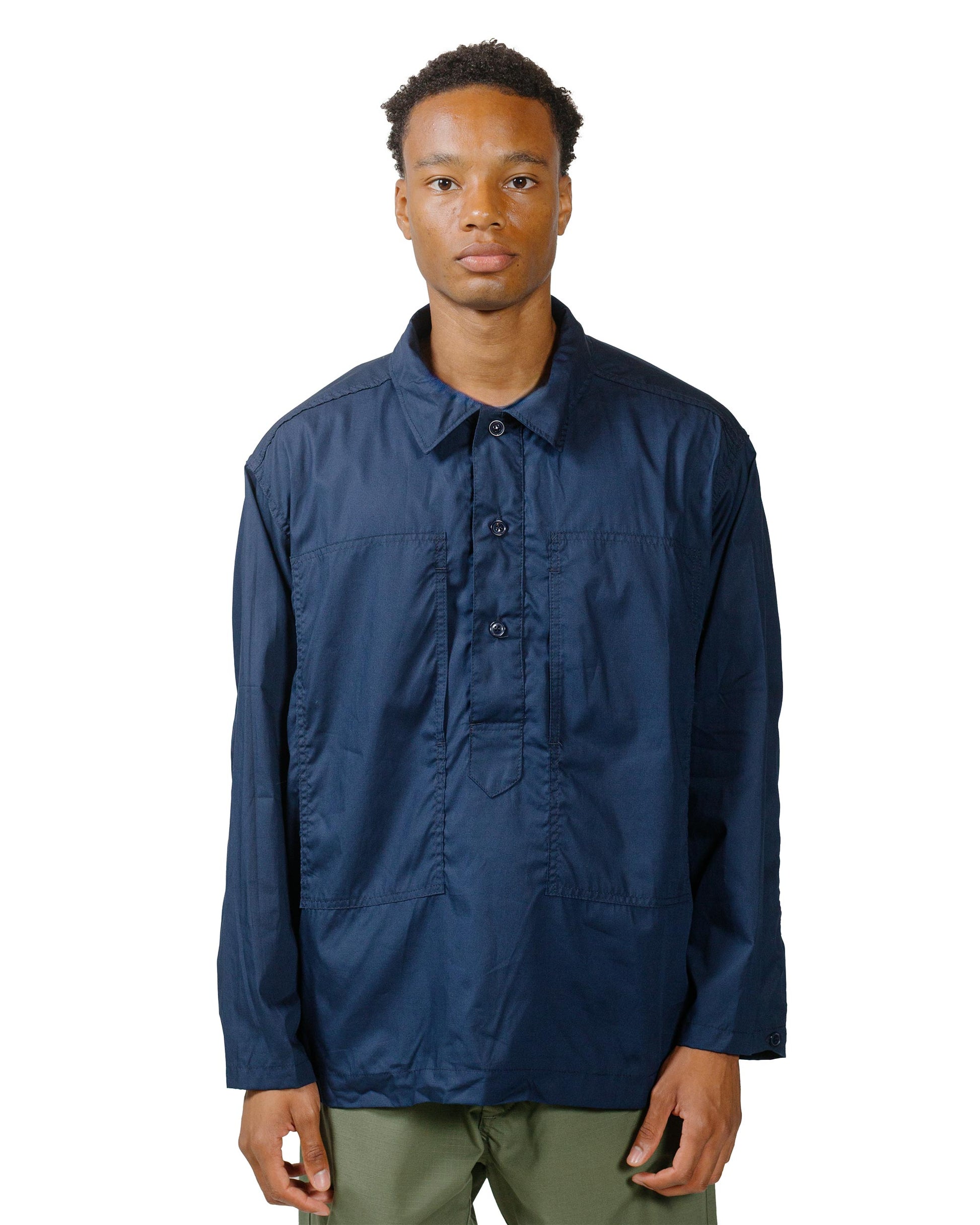 lost & found Engineered Garments Workaday Engineered Garments Workaday Army Pop Over Shirt Navy Superfine Poplin