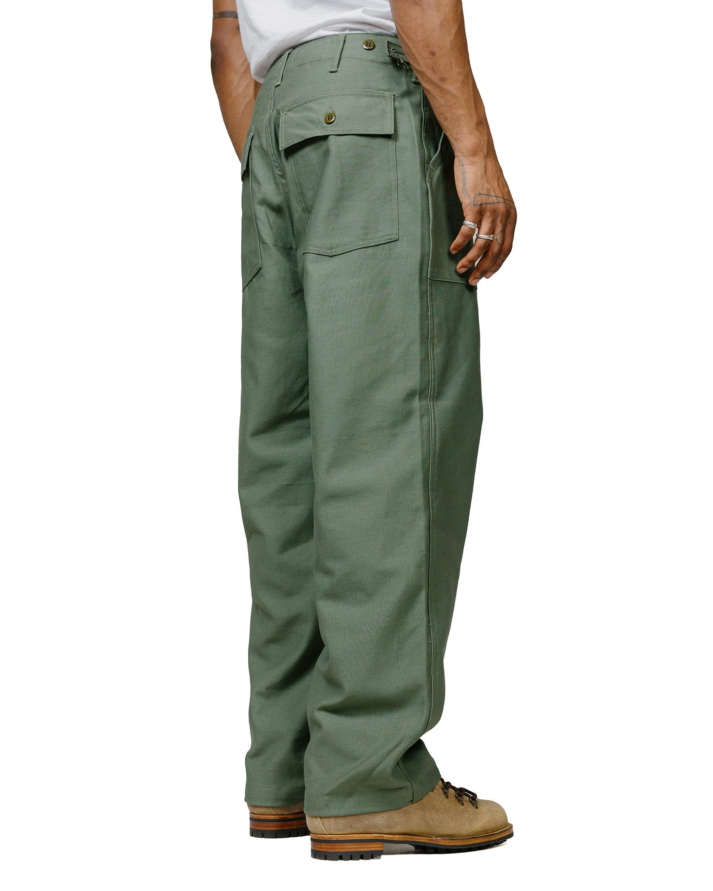 lost & found Engineered Garments Workaday Engineered Garments Workaday Fatigue Pant Olive Cotton Reverse Sateen