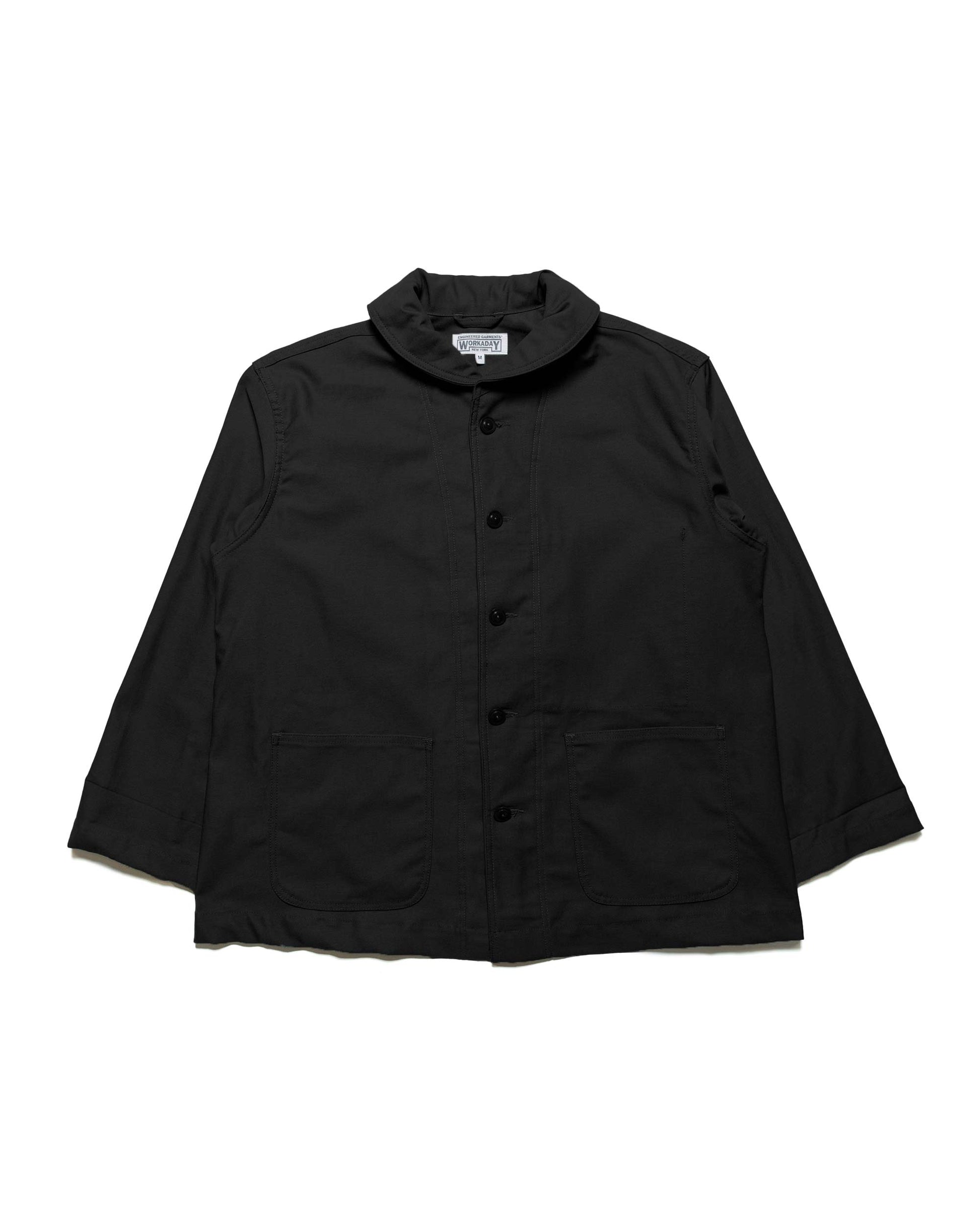 lost & found Engineered Garments Workaday Engineered Garments Workaday Shawl Collar Jacket Black Cotton Reverse Sateen