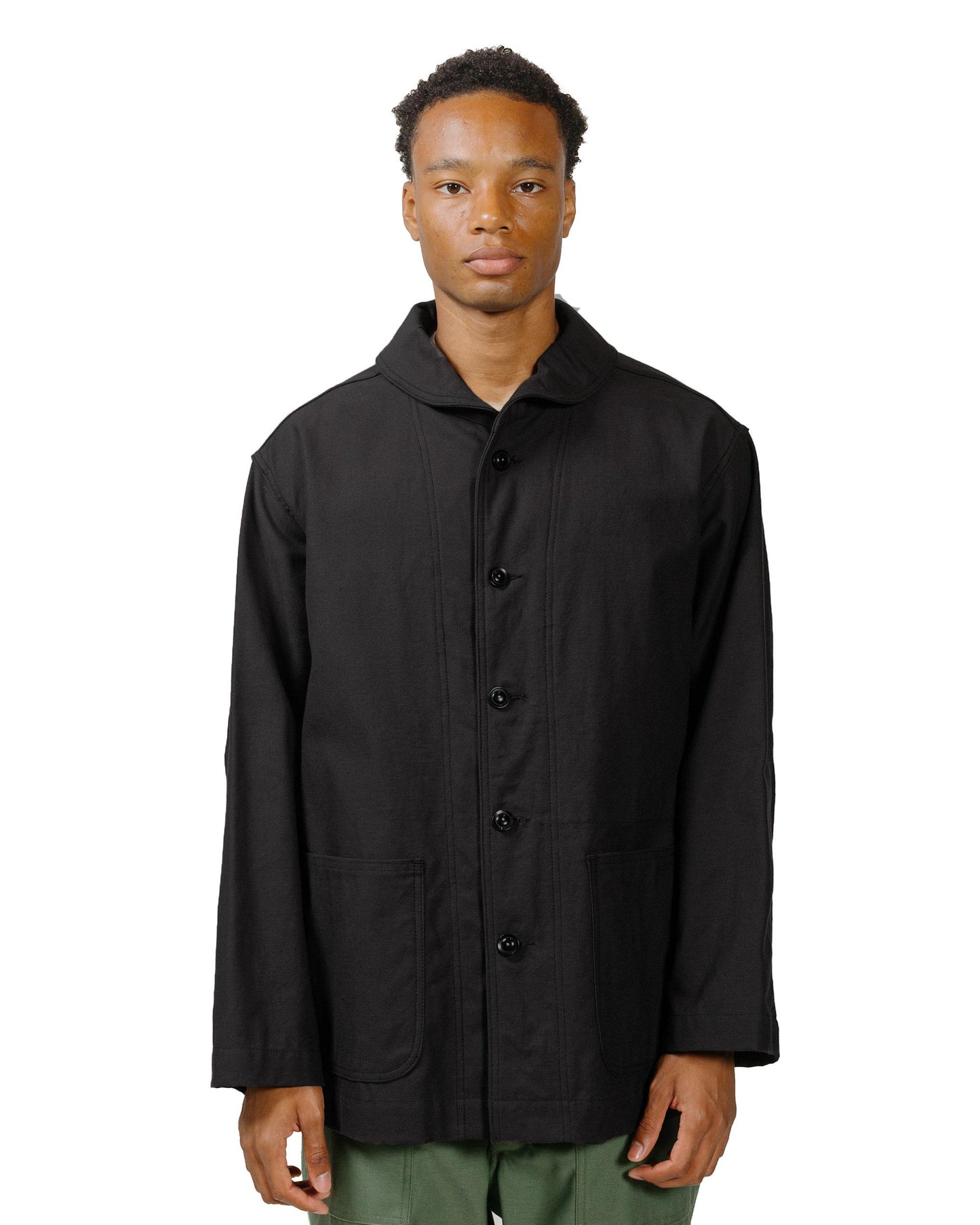 lost & found Engineered Garments Workaday Engineered Garments Workaday Shawl Collar Jacket Black Cotton Reverse Sateen