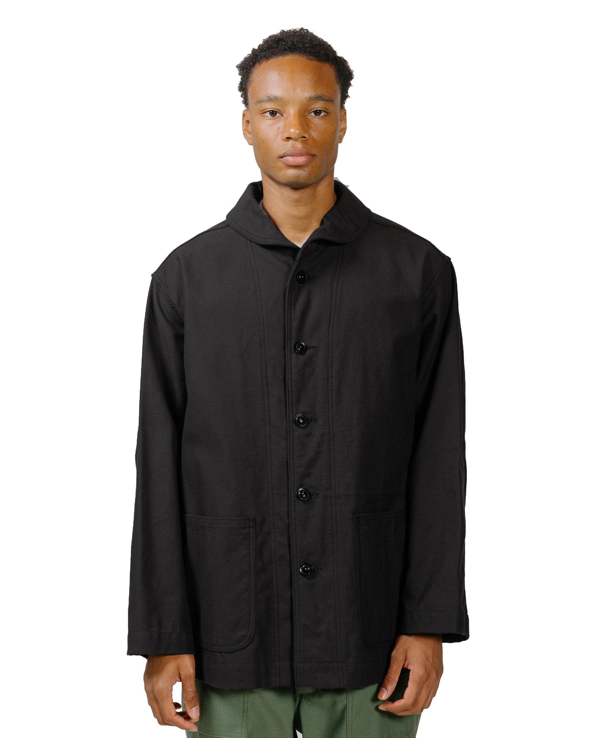 lost & found Engineered Garments Workaday Engineered Garments Workaday Shawl Collar Jacket Black Cotton Reverse Sateen