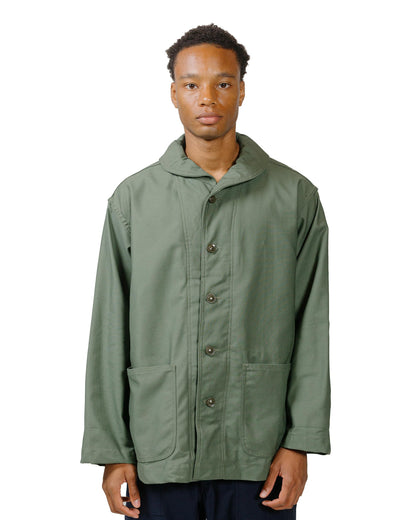 lost & found Engineered Garments Workaday Engineered Garments Workaday Shawl Collar Jacket Olive Cotton Reverse Sateen