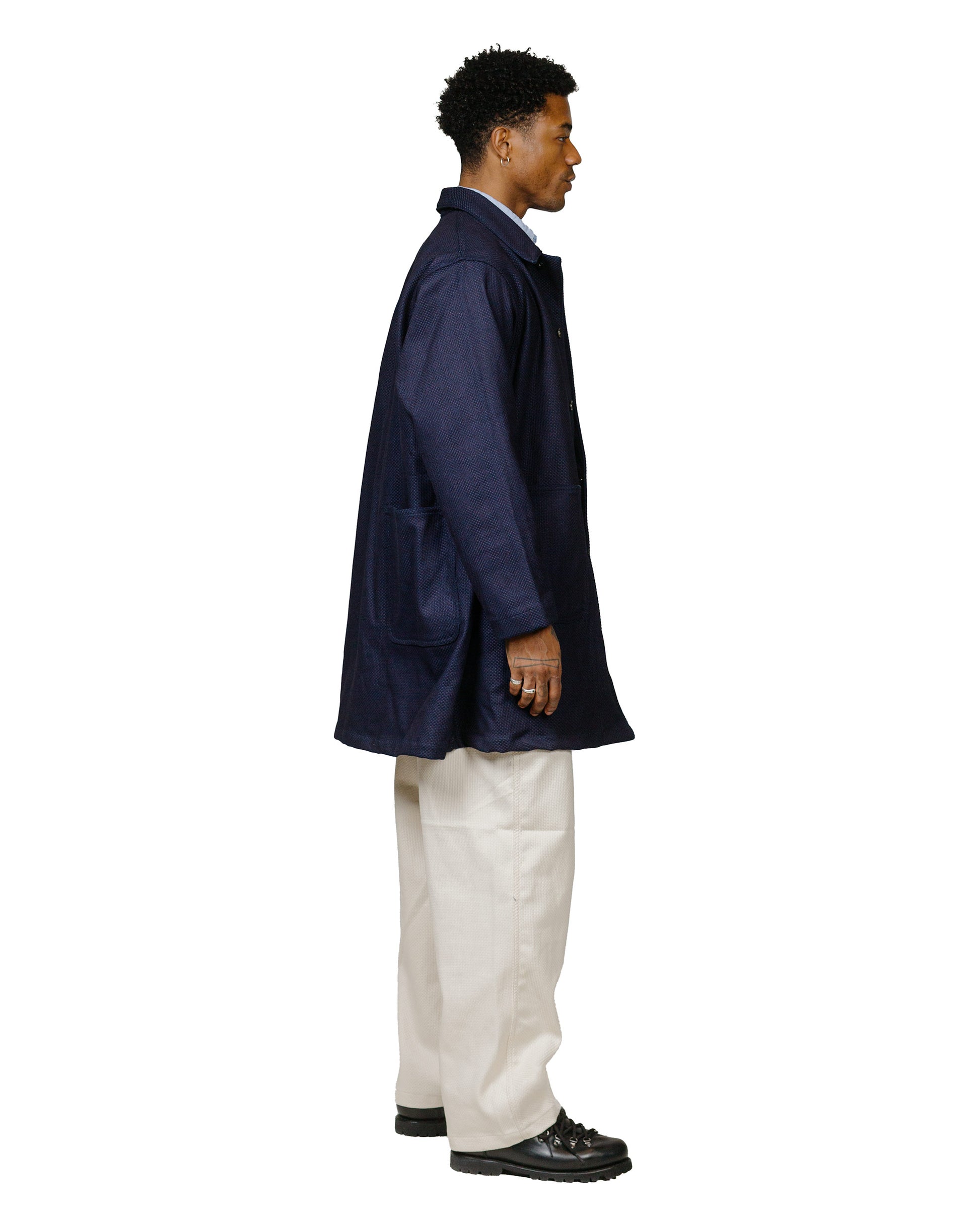 lost & found Engineered Garments Workaday Engineered Garments Workaday Shop Coat Dark Navy Cotton Heavy Basketweave
