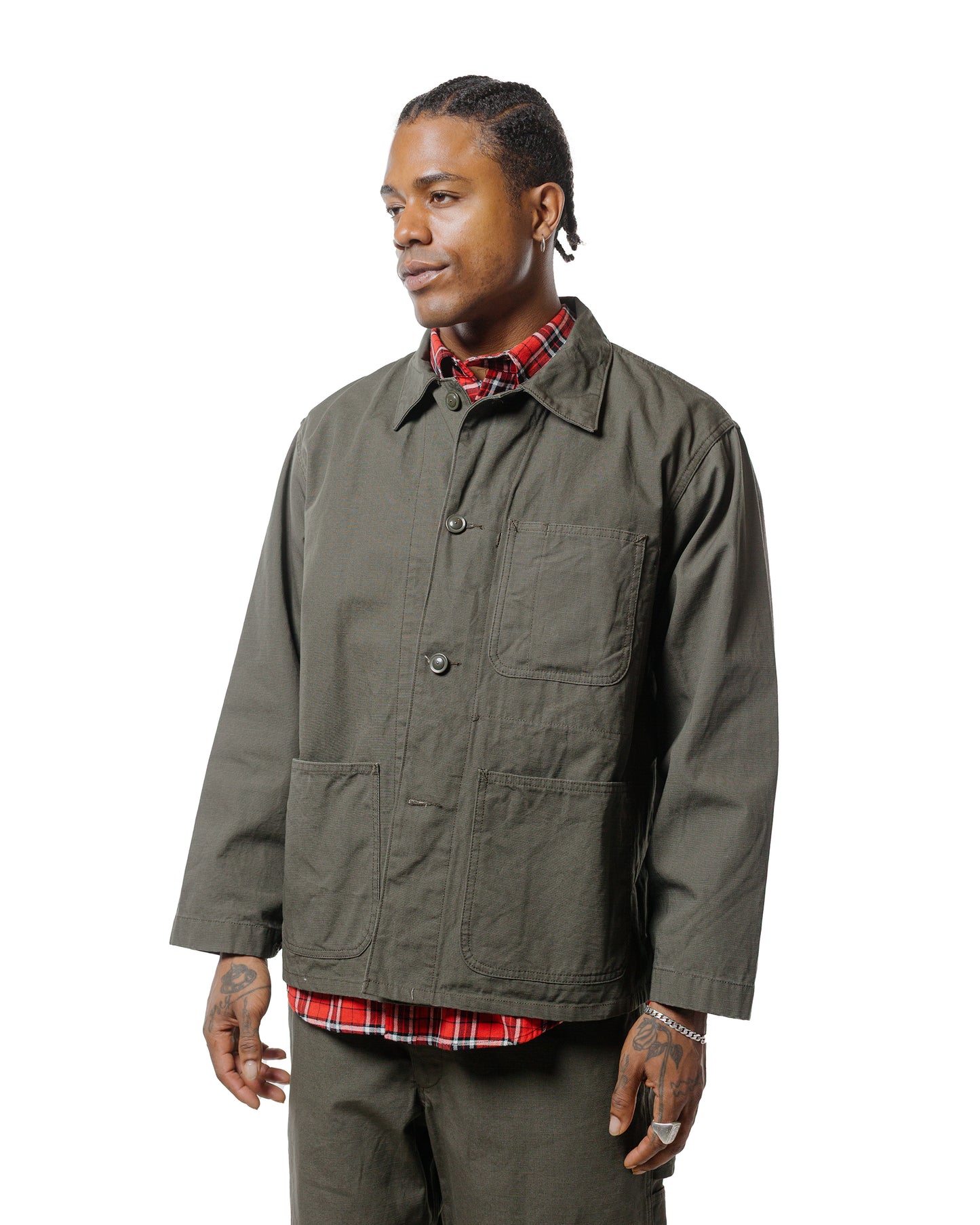 lost & found Engineered Garments Workaday Engineered Garments Workaday Utility Jacket Olive Heavyweight Cotton Ripstop