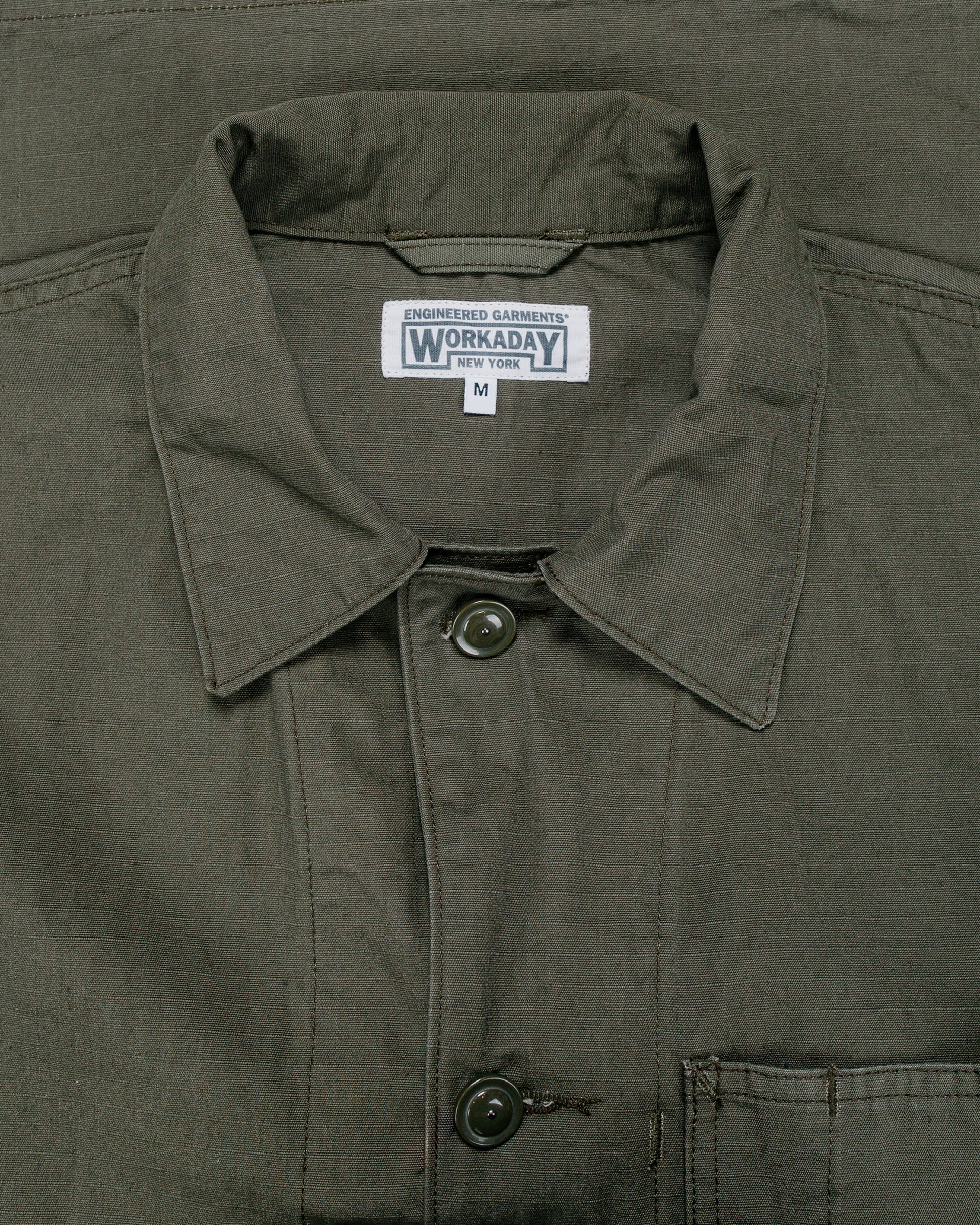 lost & found Engineered Garments Workaday Engineered Garments Workaday Utility Jacket Olive Heavyweight Cotton Ripstop