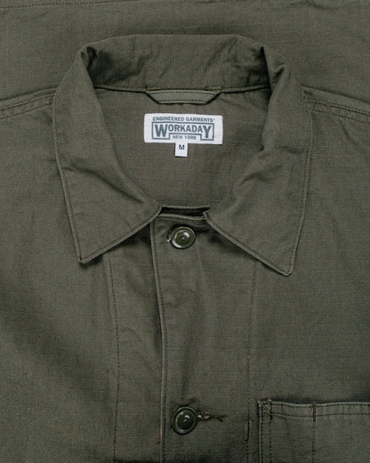 lost & found Engineered Garments Workaday Engineered Garments Workaday Utility Jacket Olive Heavyweight Cotton Ripstop