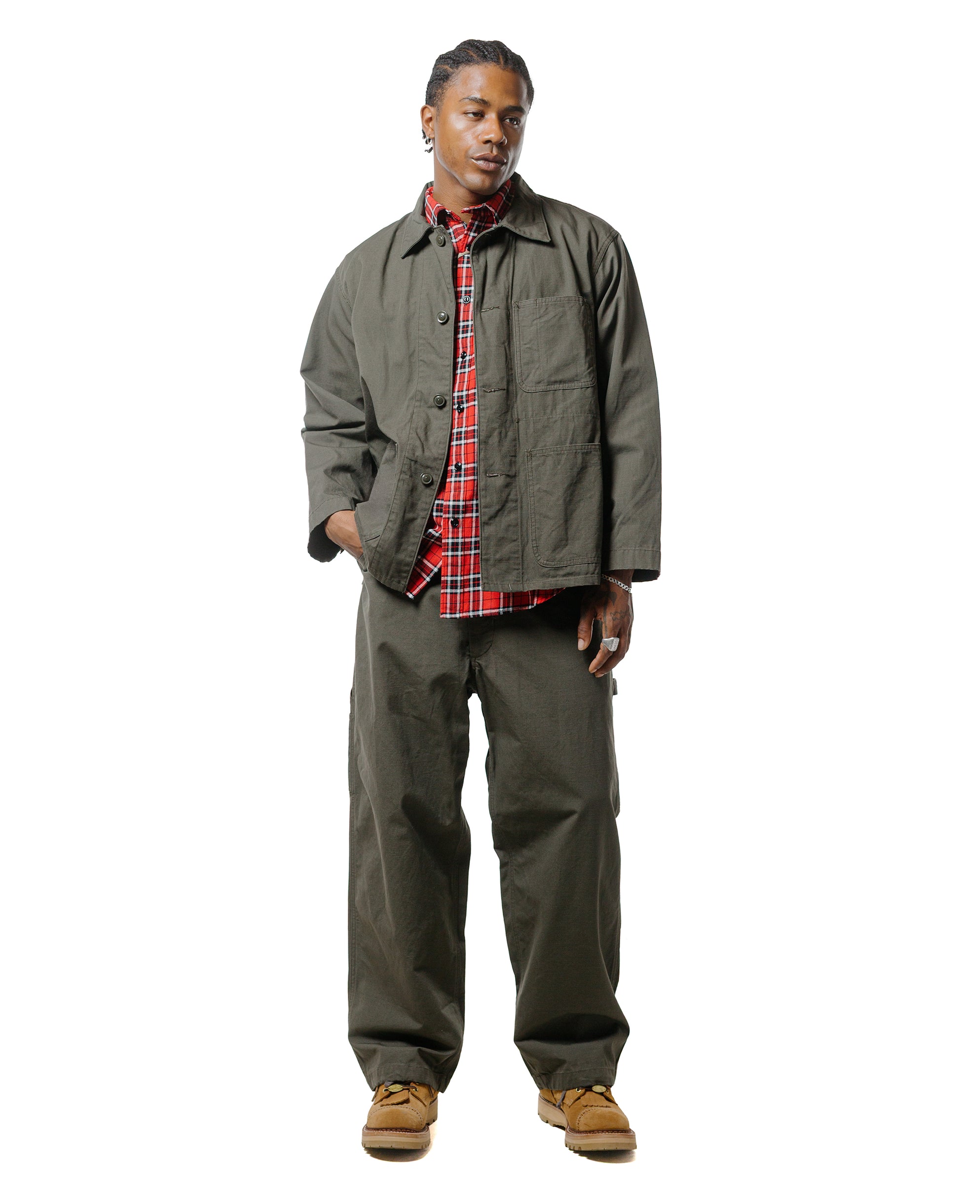 lost & found Engineered Garments Workaday Engineered Garments Workaday Utility Shirt Red Cotton Twill Plaid