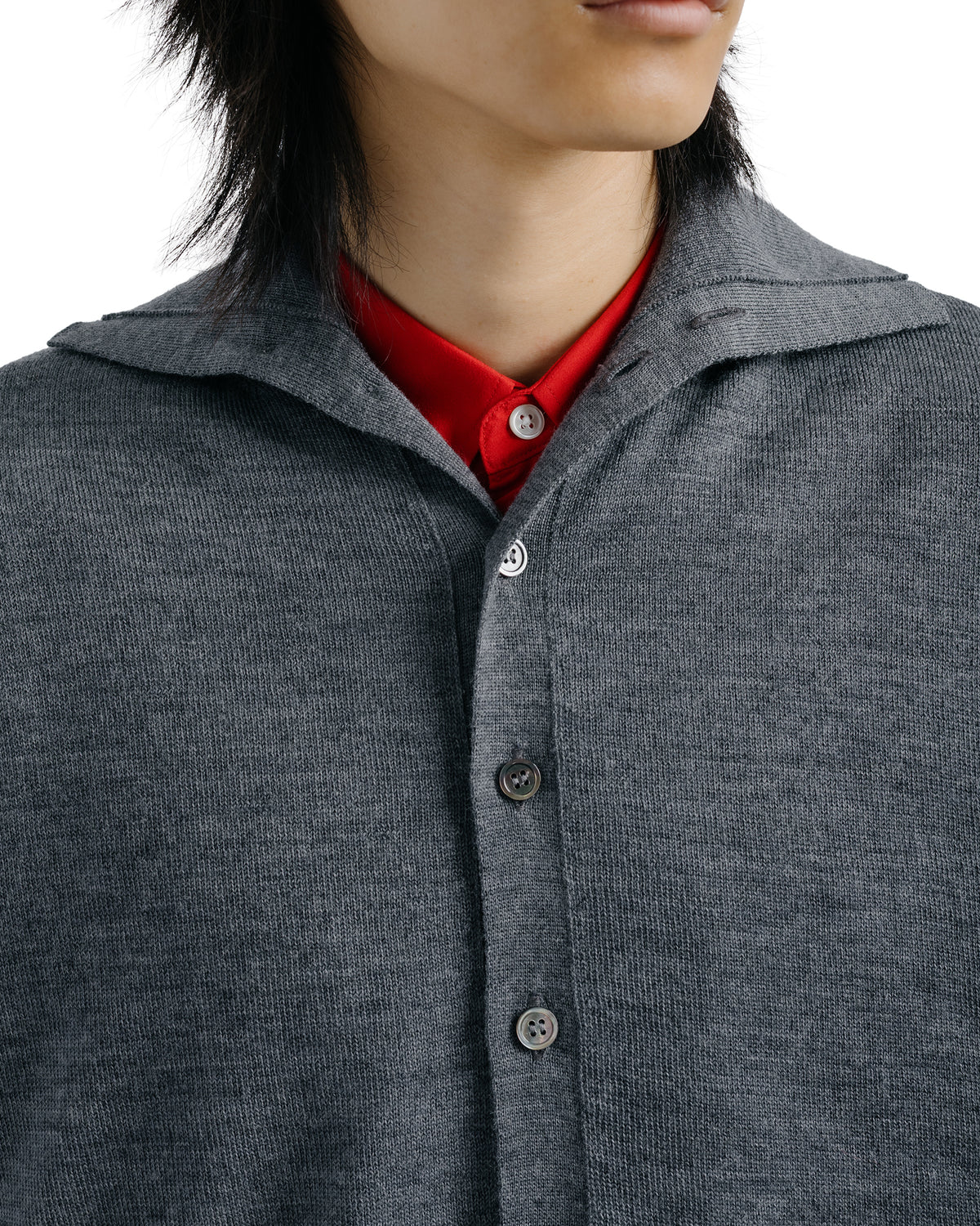 Ernie Palo Polo Knit Cardigan Grey