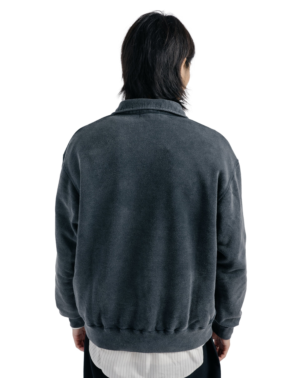 Ernie Palo Product Dyed Half Zip Sweat Black