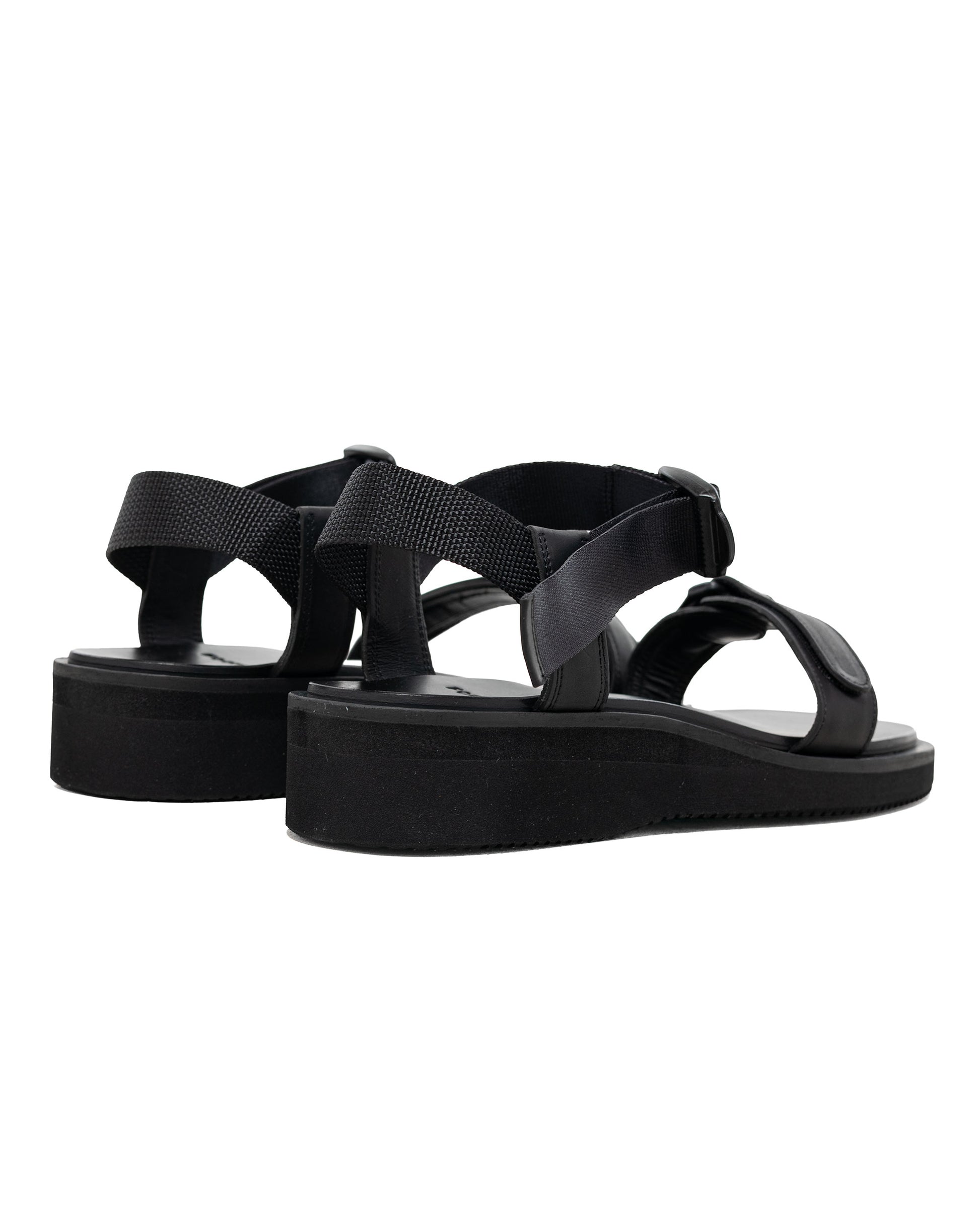 lost & found Footworks Footworks Leather Sandal Velcro Strap Black