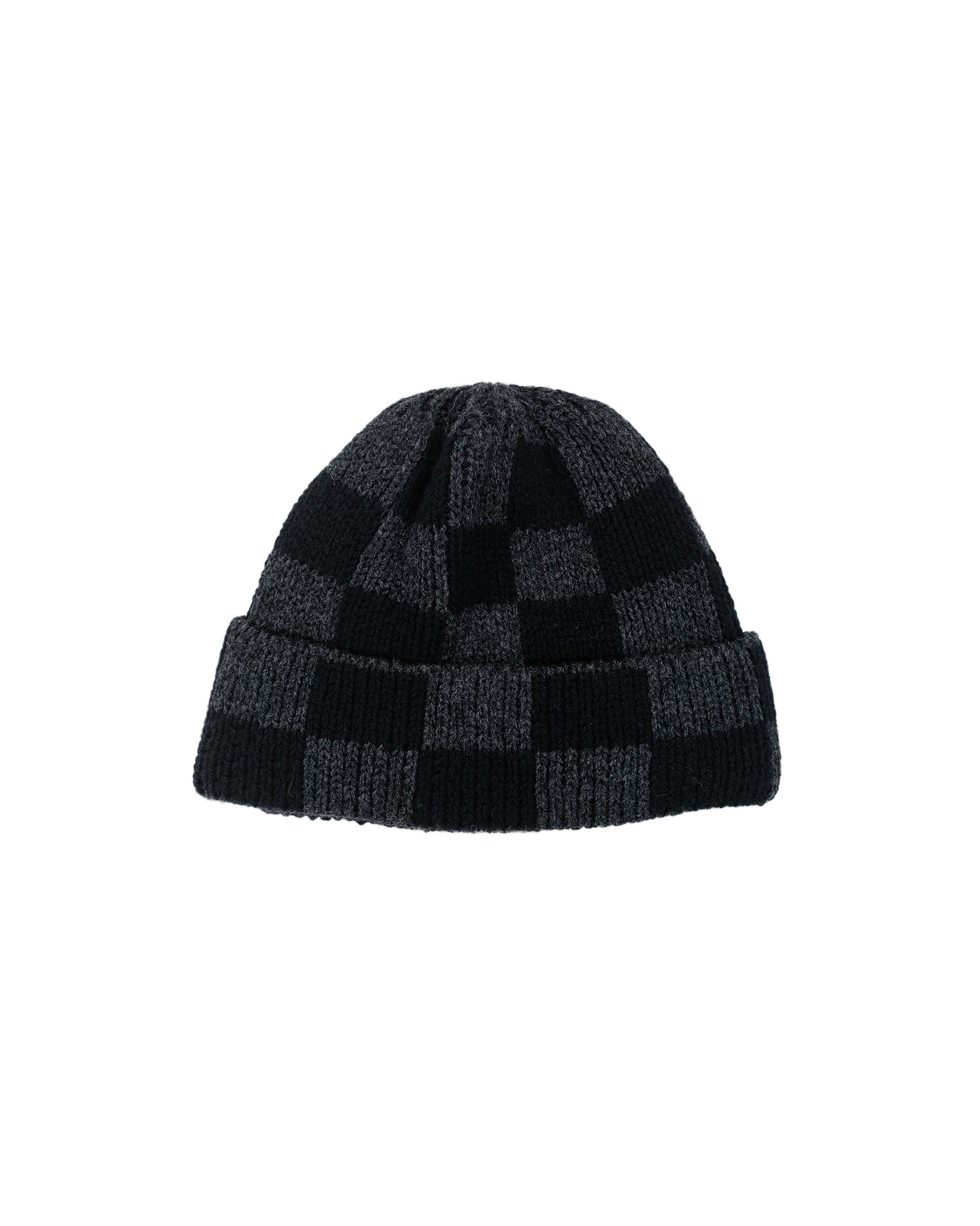 lost & found Found Feather Found Feather Checker Beanie Italian Donegal Wool Black