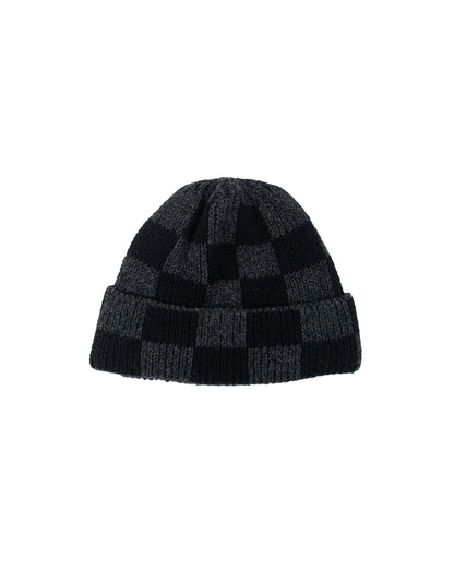 lost & found Found Feather Found Feather Checker Beanie Italian Donegal Wool Black