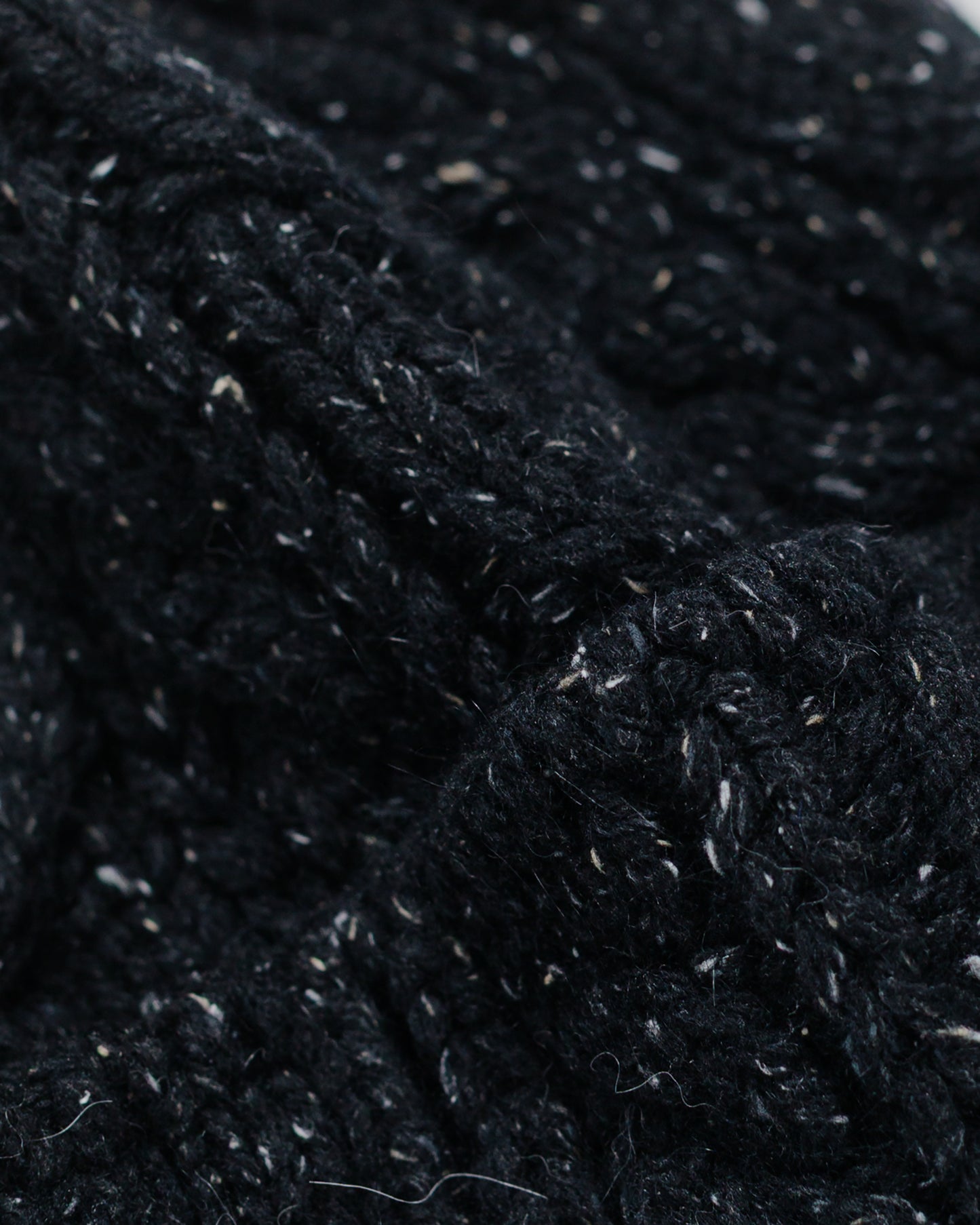 lost & found Found Feather Found Feather Chunky Cable Knit Beanie Italian Donegal Wool Black