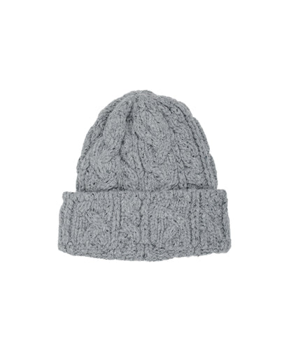 lost & found Found Feather Found Feather Chunky Cable Knit Beanie Italian Donegal Wool Grey