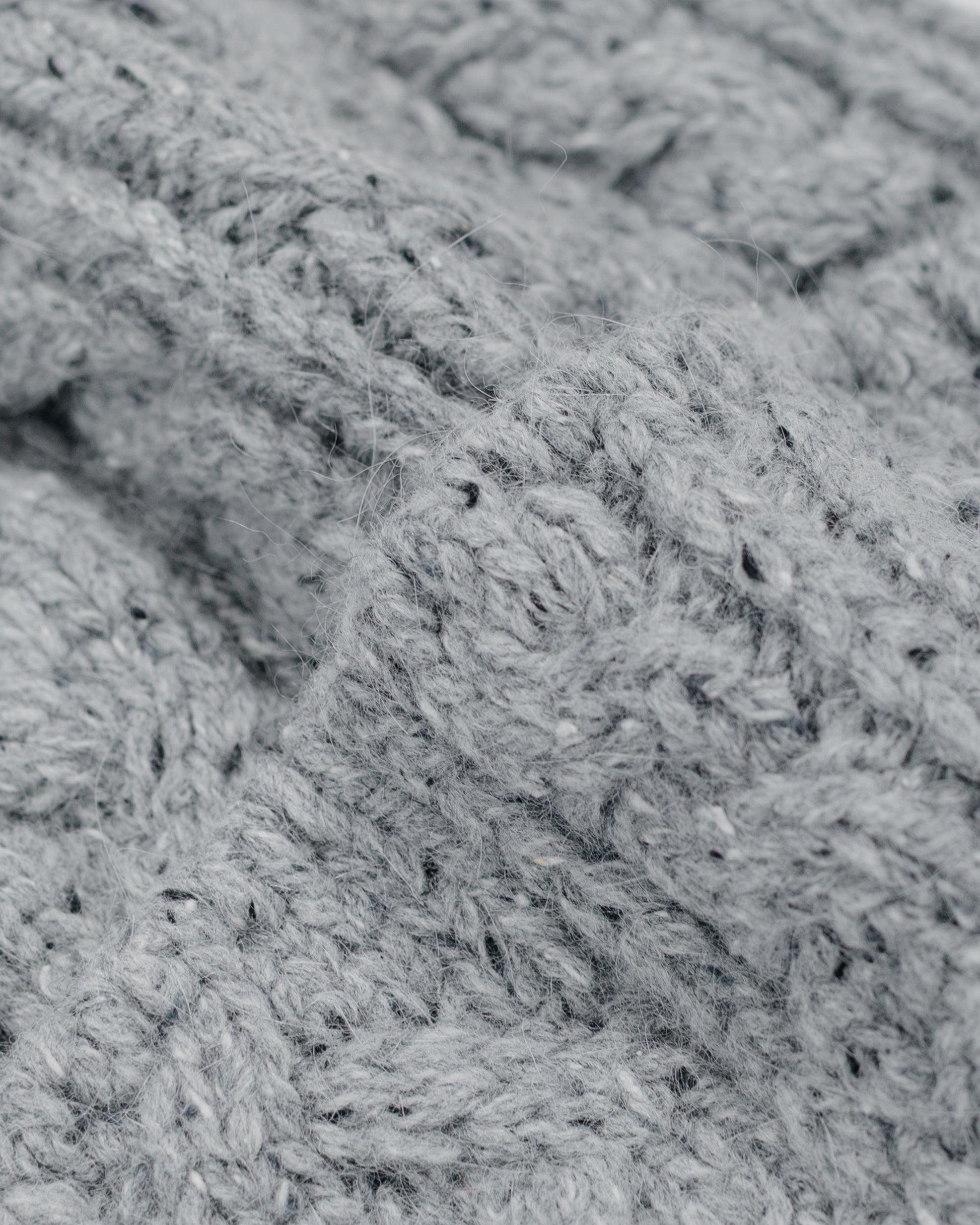 lost & found Found Feather Found Feather Chunky Cable Knit Beanie Italian Donegal Wool Grey