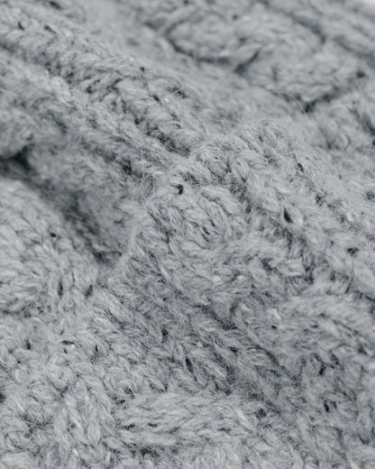 lost & found Found Feather Found Feather Chunky Cable Knit Beanie Italian Donegal Wool Grey