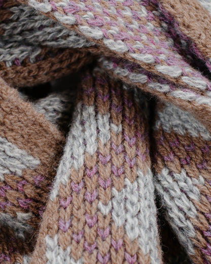 lost & found Found Feather Found Feather Geo Scarf Italian Donegal Wool Brown