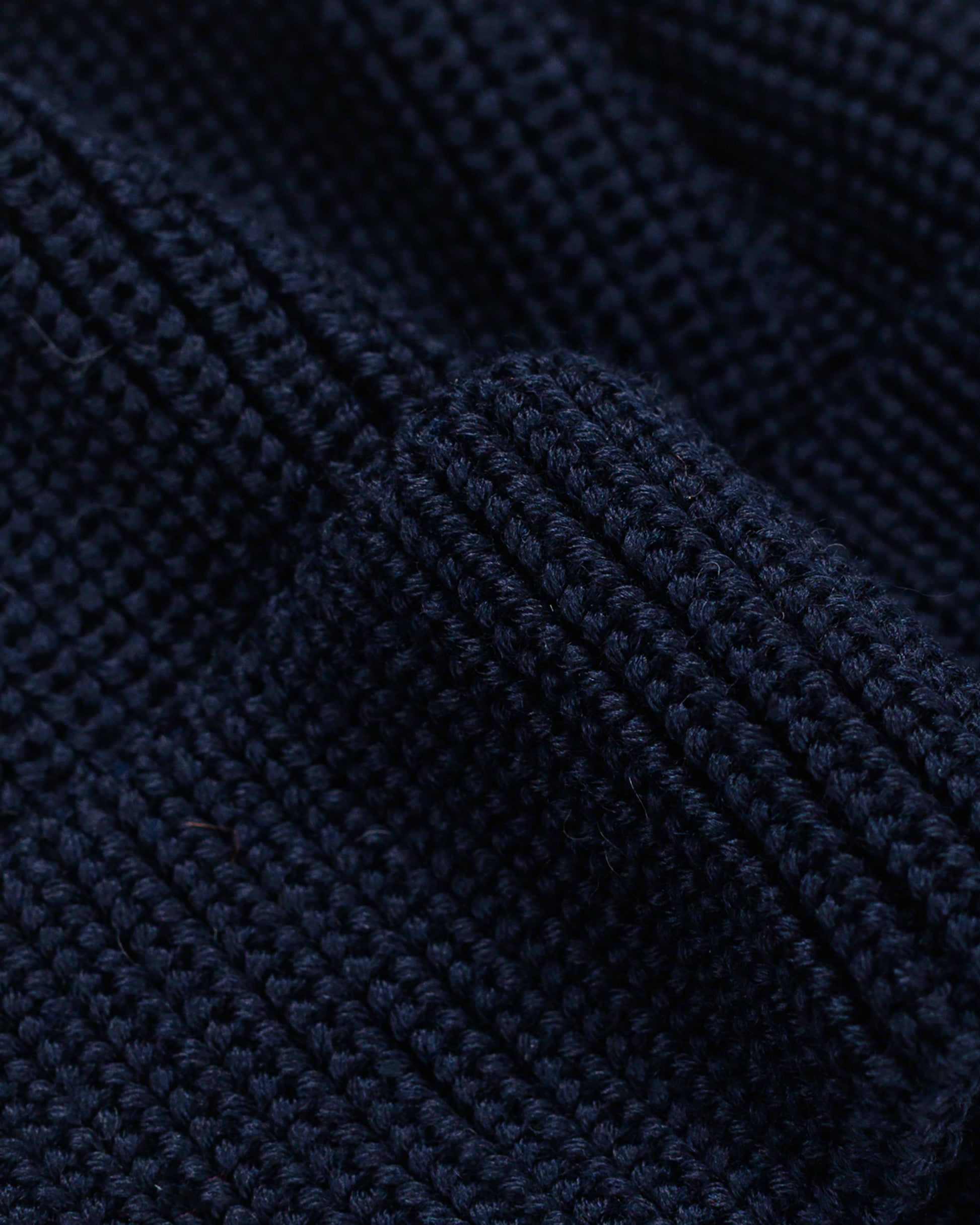 Found Feather Knit Watch Cap Italian Merino Wool Navy