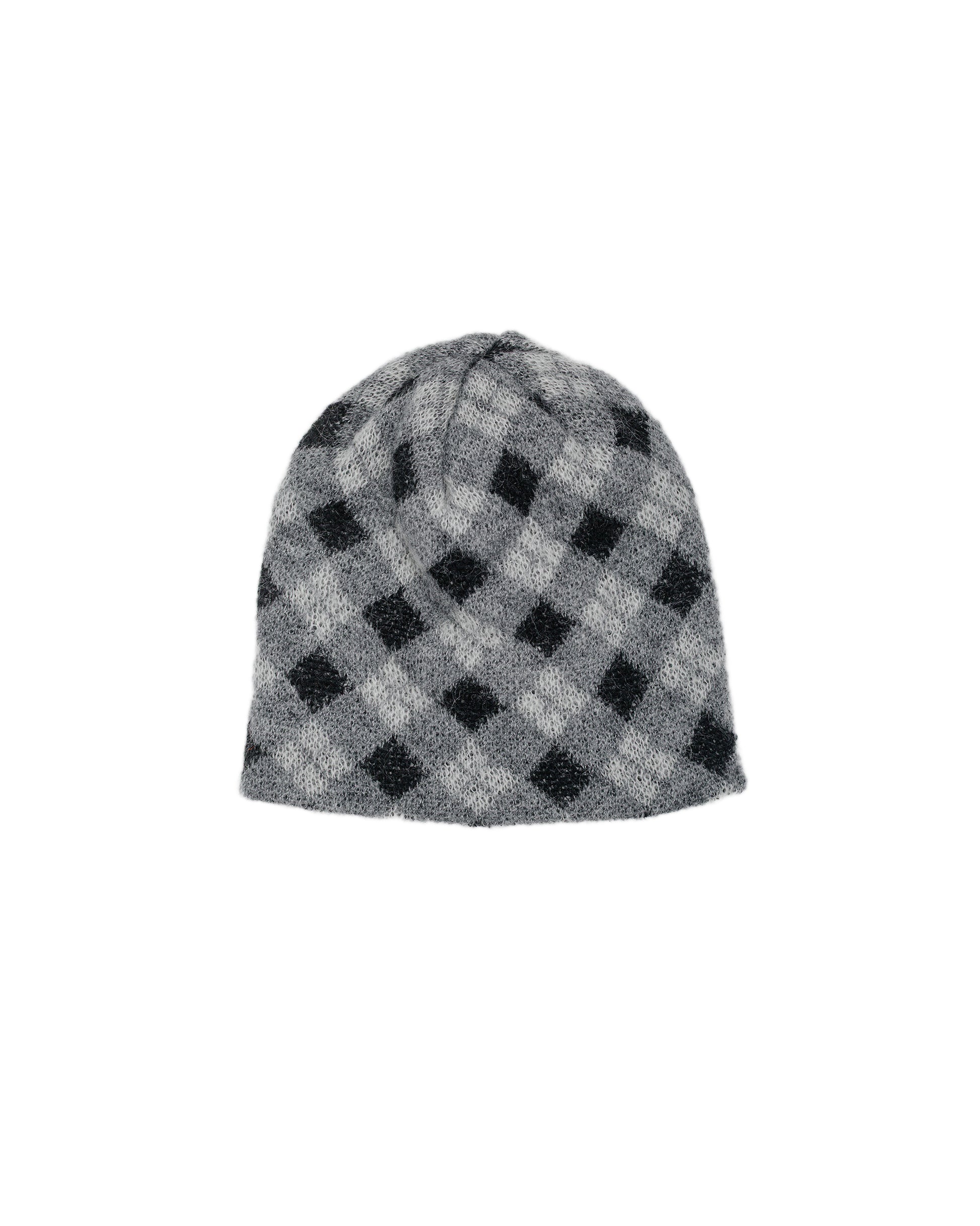 Found Feather Mohair Skully Argyle Black