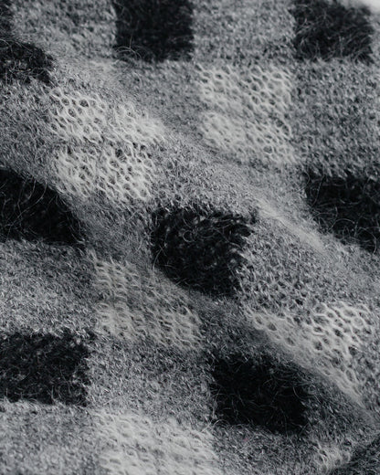 Found Feather Mohair Skully Argyle Black