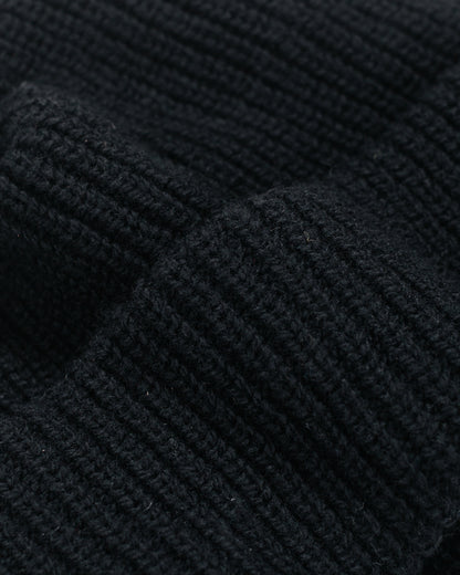 Found Feather Oversized Watch Cap Italian Merino Wool Black