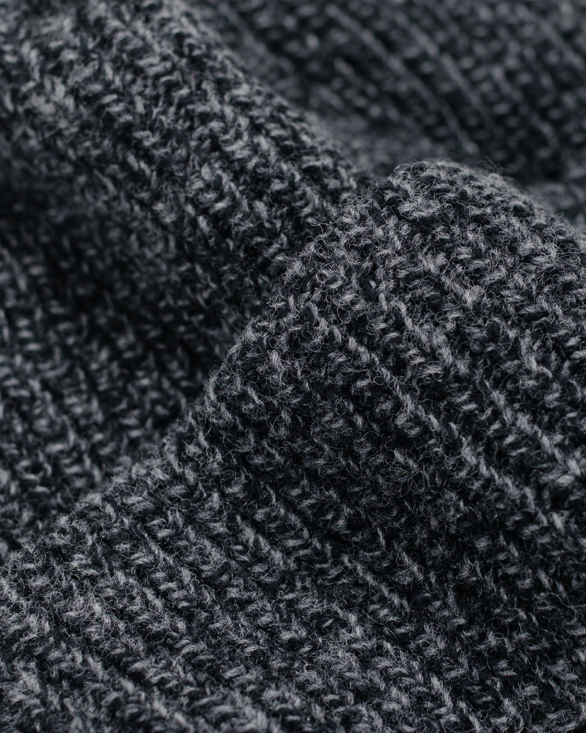 Found Feather Oversized Watch Cap Italian Merino Wool Charcoal