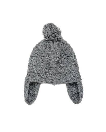 lost & found Found Feather Found Feather Pom Pom Beanie Lambswool Grey