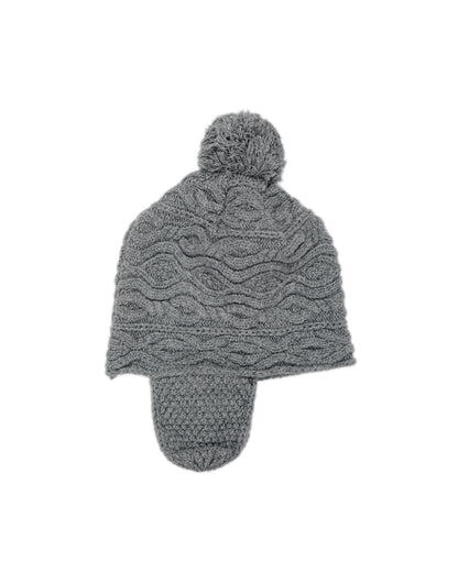 lost & found Found Feather Found Feather Pom Pom Beanie Lambswool Grey
