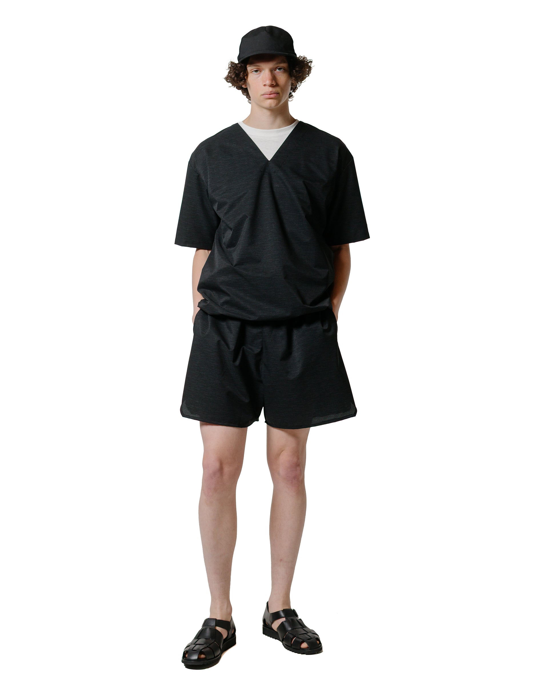 lost & found Found Feather Found Feather Tech Sleeping Shirt Dot AIR Slub Linen Black
