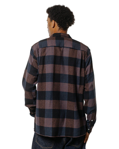 lost & found Gitman Vintage Bros. Gitman Vintage Bros. Black Brushed Waffle Check Camp Shirt